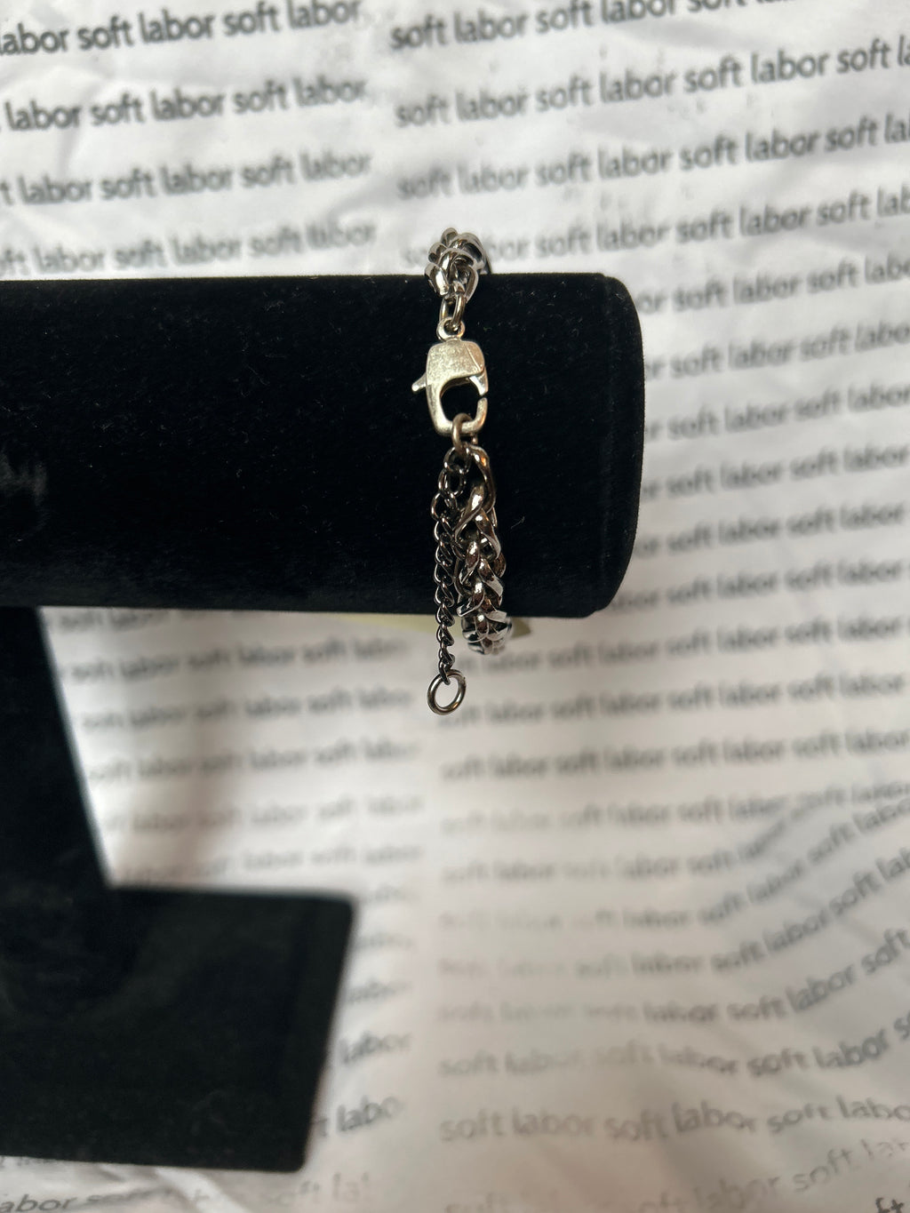 upcycled gay pride chain bracelet (jasper, sodalite)