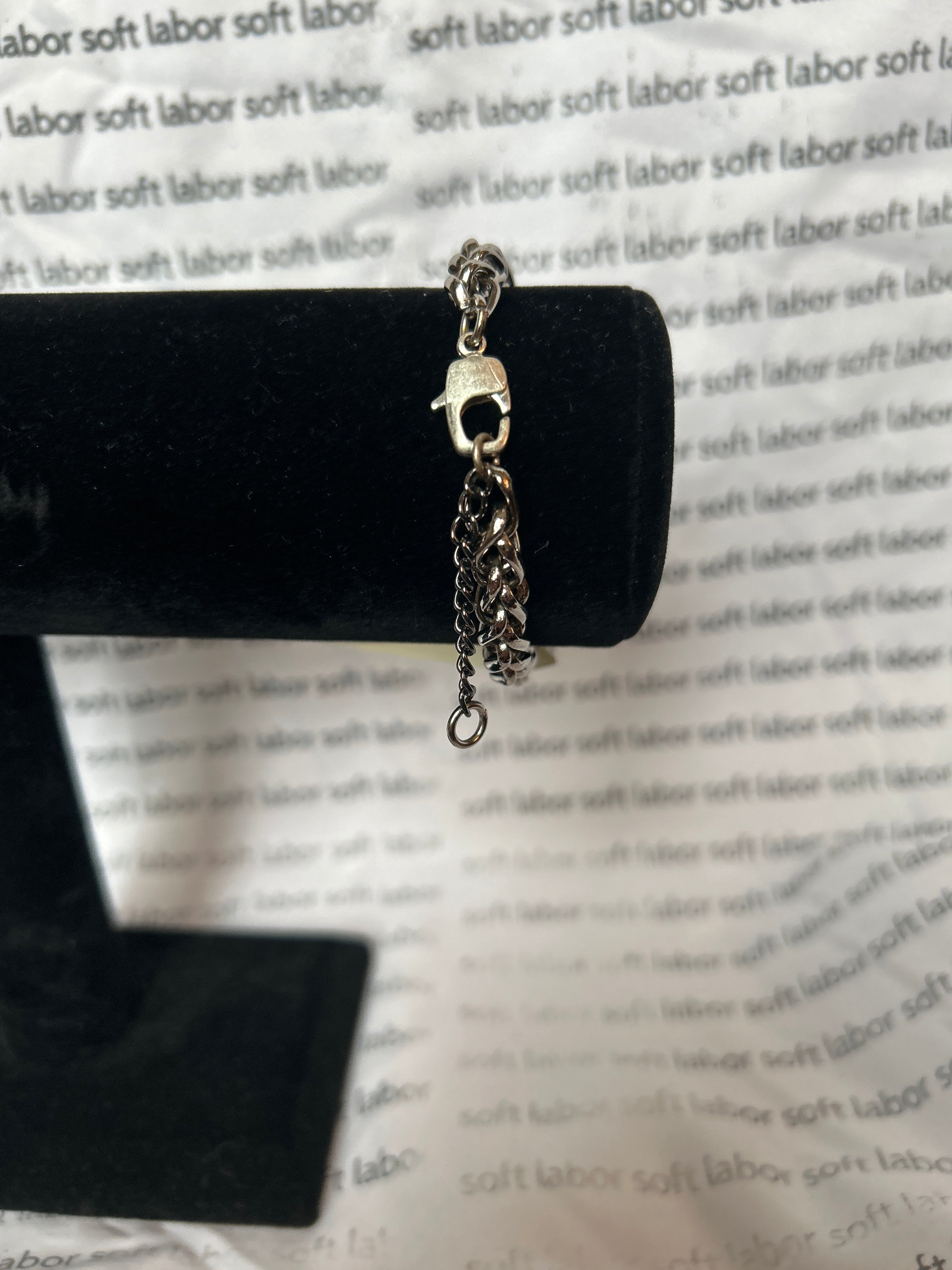 upcycled gay pride chain bracelet (jasper, sodalite)